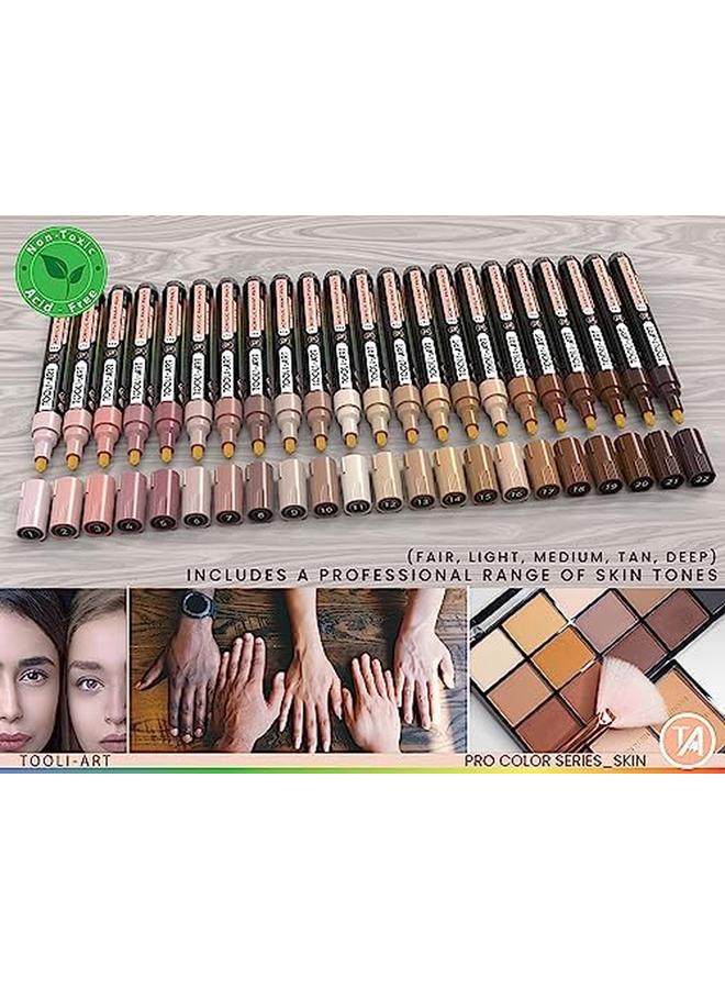 تولي-آرت 22 قلم طلاء أكريليك مجموعة أقلام طلاء برو كولور سيريز 3 مم طرف متوسط لطلاء الصخور أكواب زجاجية خشب معدن زجاج طلاء قماشي يمكنك صنعها بنفسك. بشرة سريعة الجفاف غير سامة ذات أساس مائي - Image 4