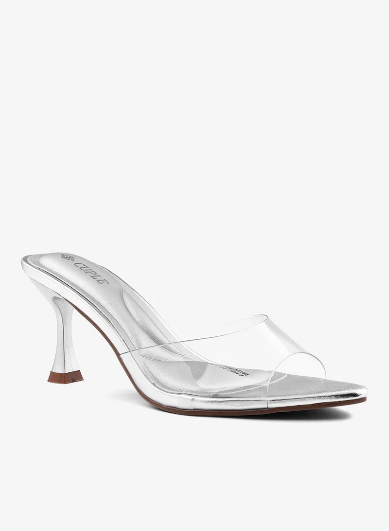 Cuple Womens glossy heeled sandals