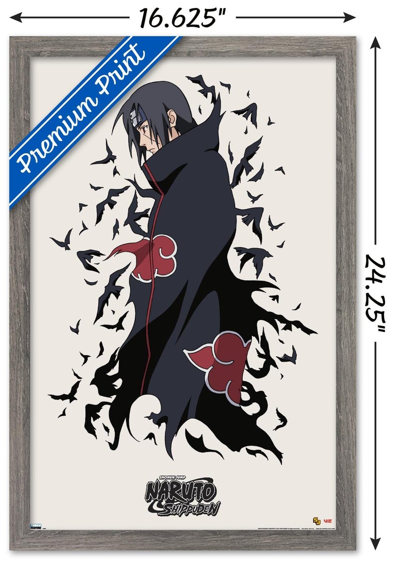 Trends International Naruto Shippuden - Itachi Wall Poster, 14.725" x 22.375", Barnwood Framed Version - Image 3