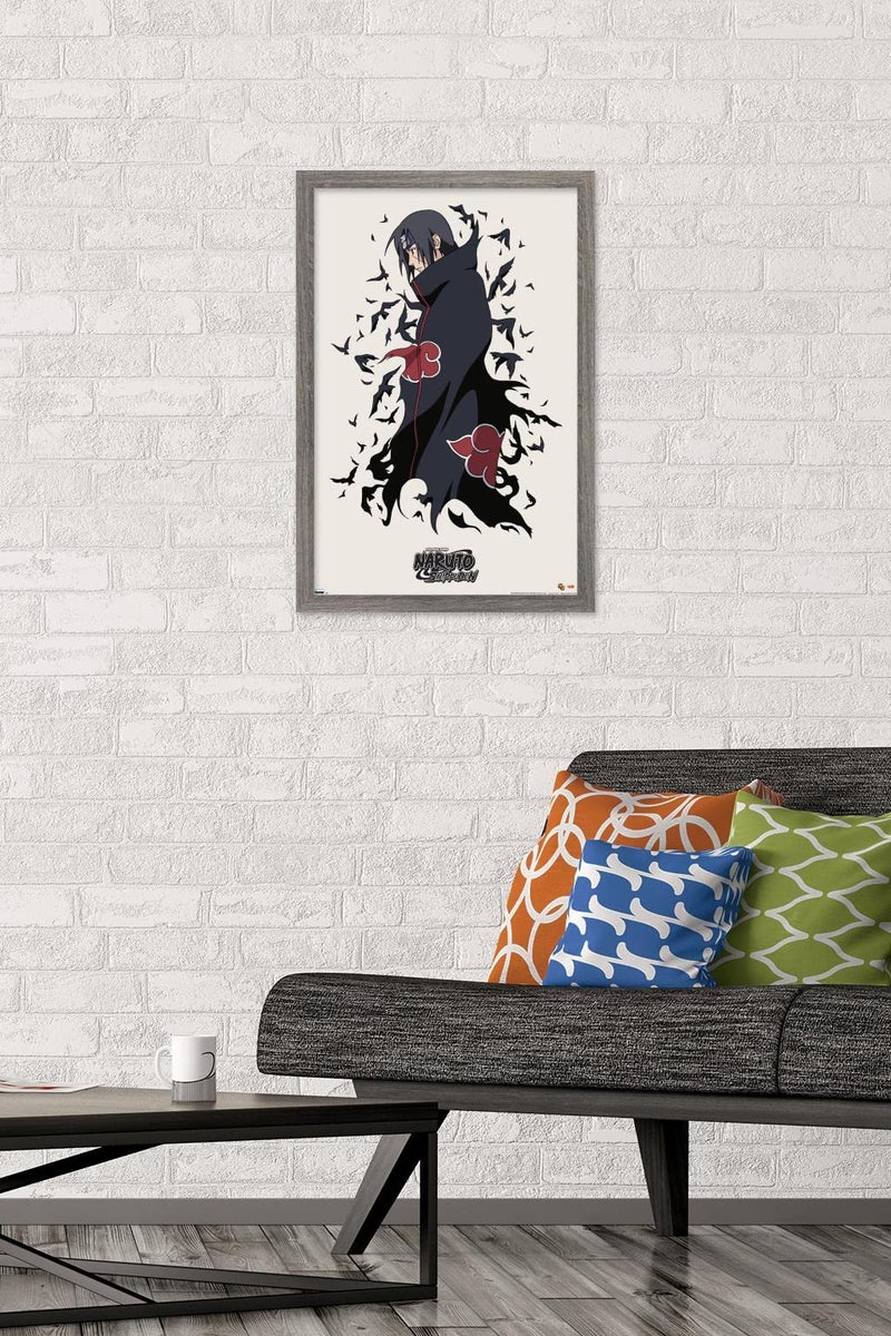 Trends International Naruto Shippuden - Itachi Wall Poster, 14.725" x 22.375", Barnwood Framed Version - Image 2
