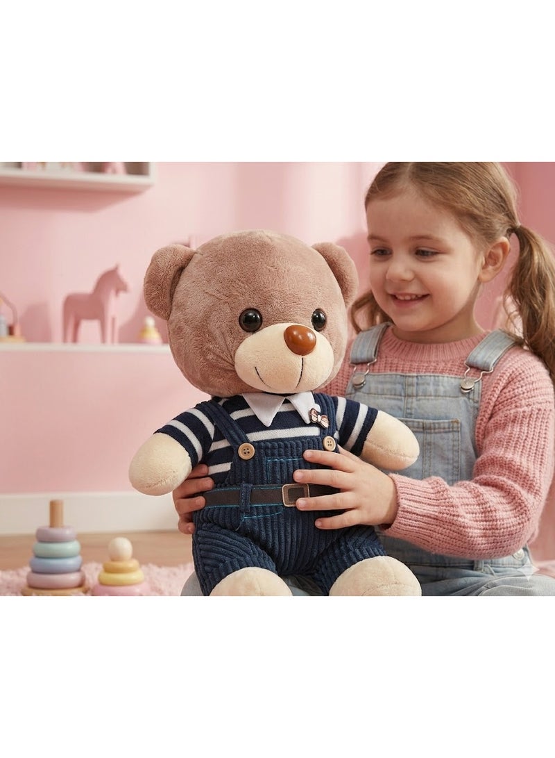 Elegant Plush Teddy Bear in Formal Outfit (Striped Shirt & Tie) - Premium Soft Material - Perfect Gift for Kids & Special Occasions. - Image 2