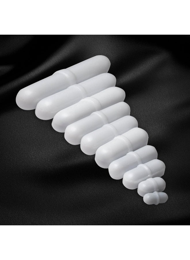 Noorlee  10 Pieces Ptfe Magnetic Stirrer Mixer Stir Bar Spinbar White Color  - Image 1