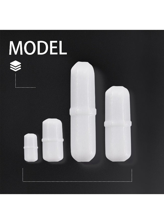 Noorlee  10 Pieces Ptfe Magnetic Stirrer Mixer Stir Bar Spinbar White Color  - Image 5