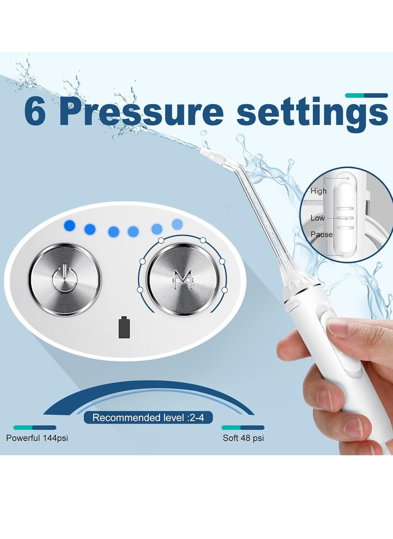 Houmt Water Dental Flosser Cordless for Teeth IPX7 Waterproof Oral Irrigator 6 Modes 8 Jet Tips 400ML Reservoir and USB-C Rechargeable Water Teeth Cleaner for Home Travel  - Image 5