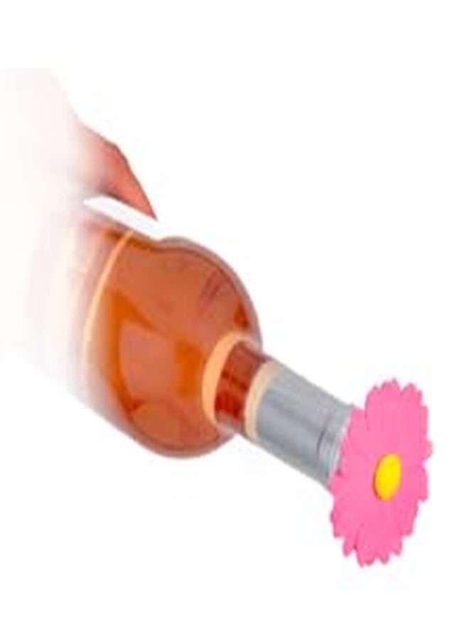 تشارلز فيانسين مجموعة من 4 سدادات زجاجات نبيذ من السيليكون بتصميم زهرة الأقحوان من تشارلز فيانسين - Image 5