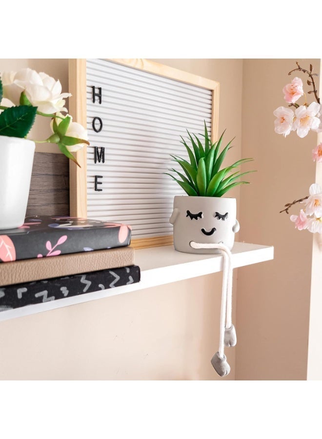 LBMT 3 Packs Small Plastic Plants Desk Decor with Pots,Artificial Succulents with Hanging Leg for Room/ Home/ Office/Kitchen/Bathroom Shelf Desk Deco Desk Table Decorations,  Party/New House Gift for Friend/Classroom/Colleague - Image 5