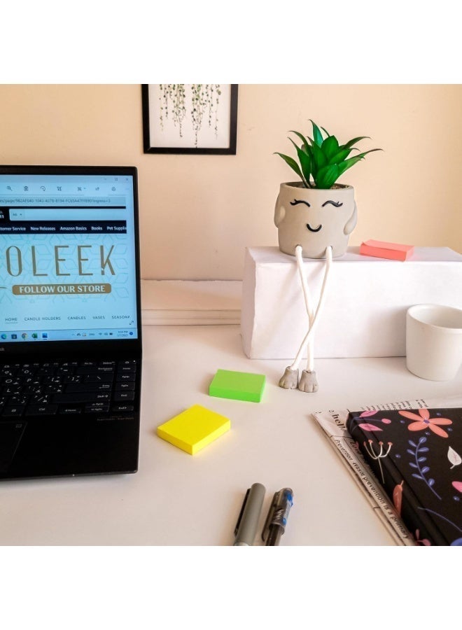 LBMT 3 Packs Small Plastic Plants Desk Decor with Pots,Artificial Succulents with Hanging Leg for Room/ Home/ Office/Kitchen/Bathroom Shelf Desk Deco Desk Table Decorations,  Party/New House Gift for Friend/Classroom/Colleague - Image 4