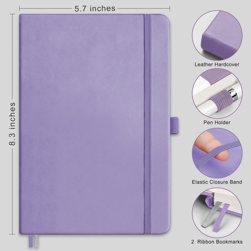 Rettacy Blank Journal Notebook  192 Pages  A5 Medium Size (5.7'' X 8.3'')  Leather Hardcover  100 Gsm Thick Paper  For Sketching  Drawing  Painting (Purple) - Image 2