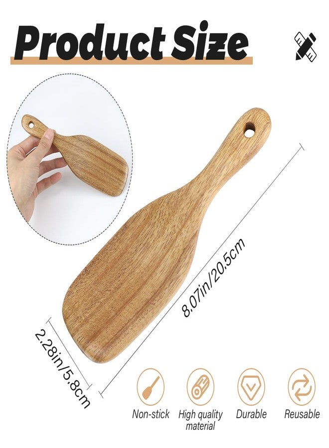 DOERDO DD DOERDO Wooden Spurtle 20.5CM Long Handle Flat Frying Spatula for Kitchen Stirring, Mixing, Serving, 8.1x2.3inch - Image 2