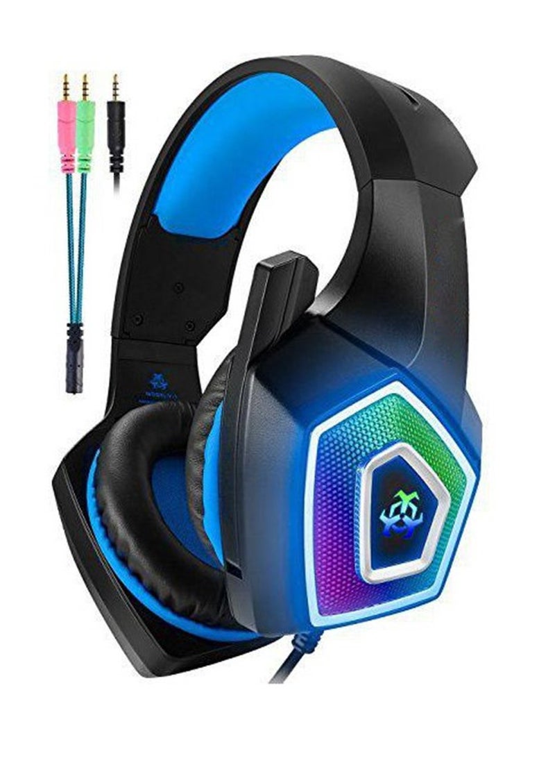 Pro Gaming Headest V-1 With Colourful Backlight , Flexible Mic , Support Mobiles , Tablets , Laptops , PS4 , Xbox One  - Image 2