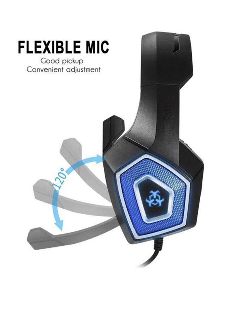Pro Gaming Headest V-1 With Colourful Backlight , Flexible Mic , Support Mobiles , Tablets , Laptops , PS4 , Xbox One  - Image 3