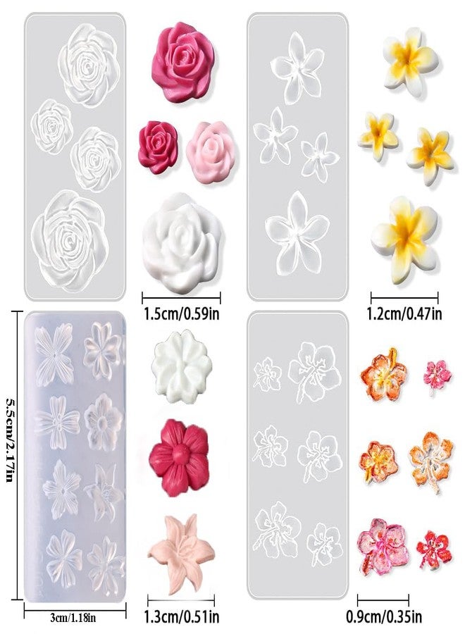 LIFOOST 4pcs Silicone Nail Molds Small Flower Mould 3D Gel Nail Art Carving Templates Spring Summer Floral Manicure Tools - Image 2