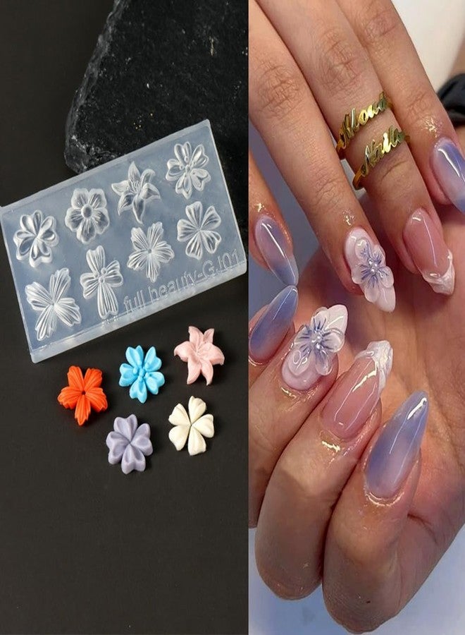 LIFOOST 4pcs Silicone Nail Molds Small Flower Mould 3D Gel Nail Art Carving Templates Spring Summer Floral Manicure Tools - Image 4