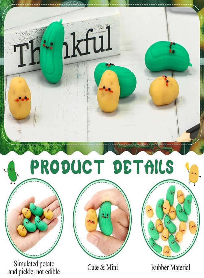 Sinload 50 Sets Emotional Support Potato Pickle Erasers Desk Pets with Affirmation Box Raffia Boss Day Gift for Coworker Team Halloween Christmas Party Favor for Student Friend Positive Reward - Image 4