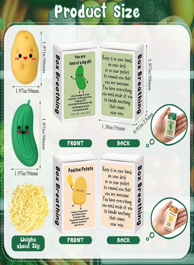 Sinload 50 Sets Emotional Support Potato Pickle Erasers Desk Pets with Affirmation Box Raffia Boss Day Gift for Coworker Team Halloween Christmas Party Favor for Student Friend Positive Reward - Image 2