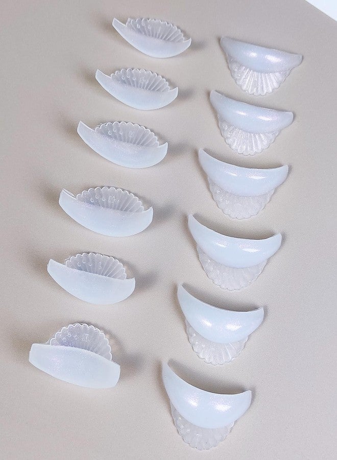 PERMANIA Lash Lift Pads, 12 Piece/6 Sizes Liquid Silicone Lash Lift Rods with 'C' Curl Super Soft & Sticky Extreme Eyelash Curler DIY Makeup Beauty Tool (White) - Image 1