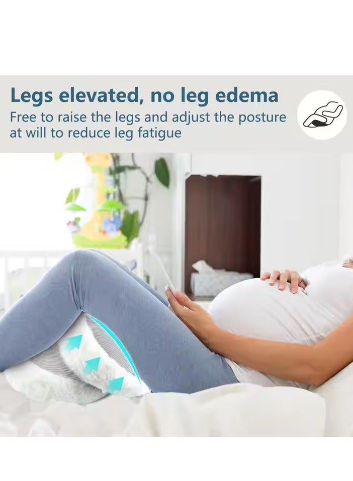 DUNISO Pregnancy Pillows For Sleeping, Faux Fur Luxury Maternity Pillow Support For Pregnant Women, Pregnancy Must Haves, Side Sleeper Pillows For Adults ，Detachable And Adjustable - Image 3