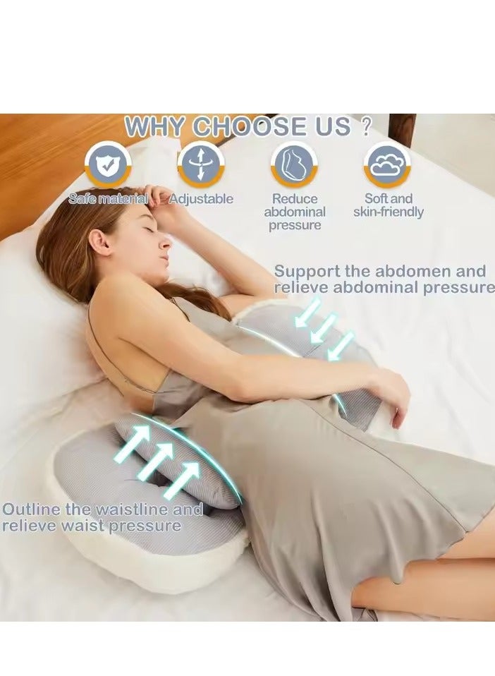 DUNISO Pregnancy Pillows For Sleeping, Faux Fur Luxury Maternity Pillow Support For Pregnant Women, Pregnancy Must Haves, Side Sleeper Pillows For Adults ，Detachable And Adjustable - Image 2