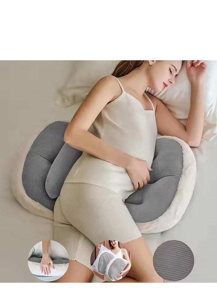 DUNISO Pregnancy Pillows For Sleeping, Faux Fur Luxury Maternity Pillow Support For Pregnant Women, Pregnancy Must Haves, Side Sleeper Pillows For Adults ，Detachable And Adjustable - Image 1