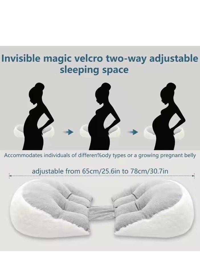 DUNISO Pregnancy Pillows For Sleeping, Faux Fur Luxury Maternity Pillow Support For Pregnant Women, Pregnancy Must Haves, Side Sleeper Pillows For Adults ，Detachable And Adjustable - Image 5