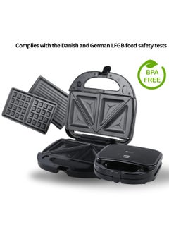 Danish Design 3-in-1 Sandwich Maker | Versatile Grill, Waffle & Toast Plates | Non-Stick Coating | High-Power, Adjustable Temperature Control | Indicator Lights, Compact & Space-Saving Design | Quick & Effortless Cleaning - pzsku/ZBCE735F7813DD25CC7DEZ/45/_/1734945625/455a185b-b57f-4d22-b459-78511beb6c08