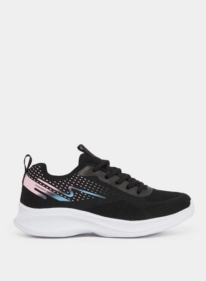 Styli Styli Textured Mesh Lace Up Sneakers