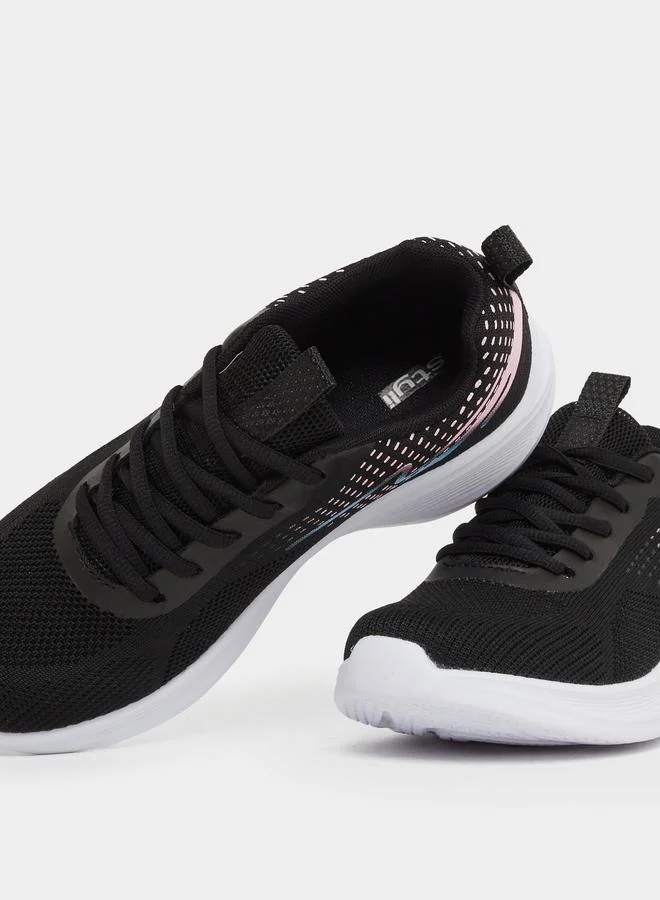 Styli Styli Textured Mesh Lace Up Sneakers