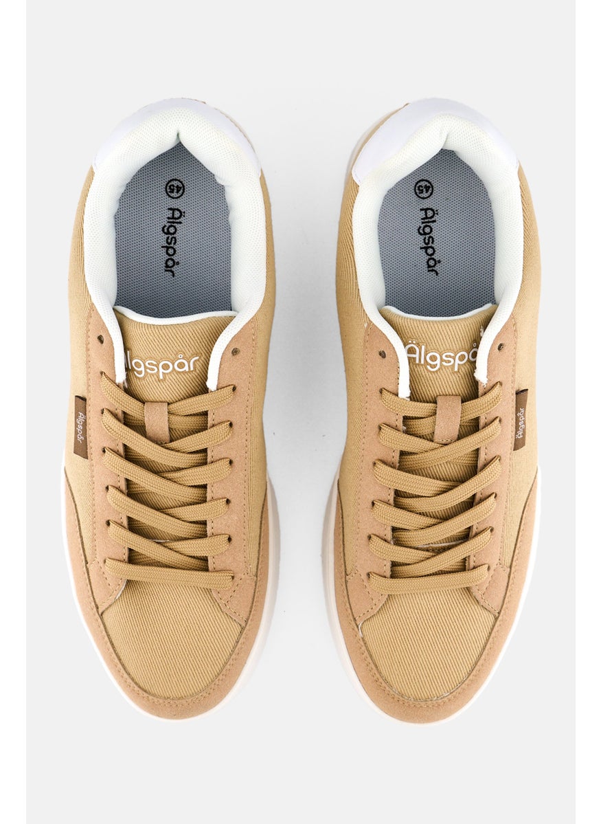 Algspar Men Lace Up Casual Shoes, Camel  - Image 3