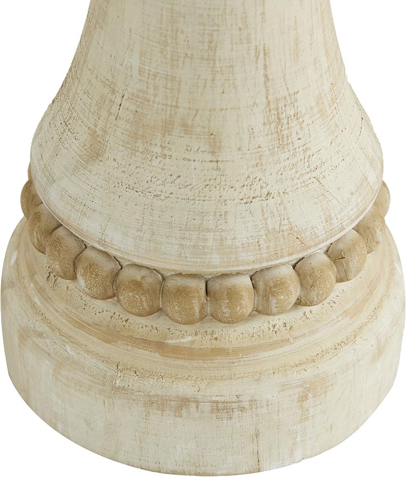 Deco 79 Wood Solid Candle Holder, Set of 3 12", 9", 7"H, Cream - Image 5