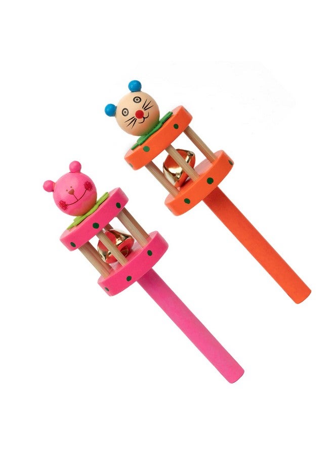 Toolart® Non Toxic Colorful Wooden Baby Rattle Toy - Set of 4 (CAGE) (Color May Vary) - Image 4
