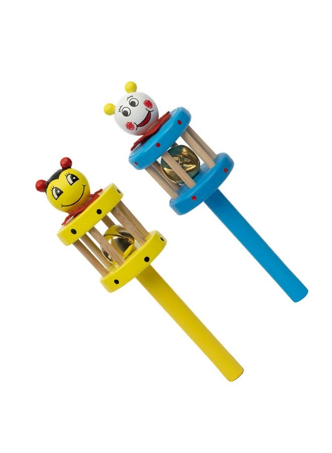Toolart® Non Toxic Colorful Wooden Baby Rattle Toy - Set of 4 (CAGE) (Color May Vary) - Image 5