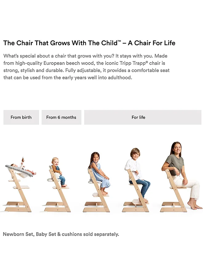 STOKKE Tripp Trapp Chair From, Fjord Blue Adjustable, Convertible Chair For Toddlers , Children And Adults Convenient, Comfortable And Ergonomic Classic Design