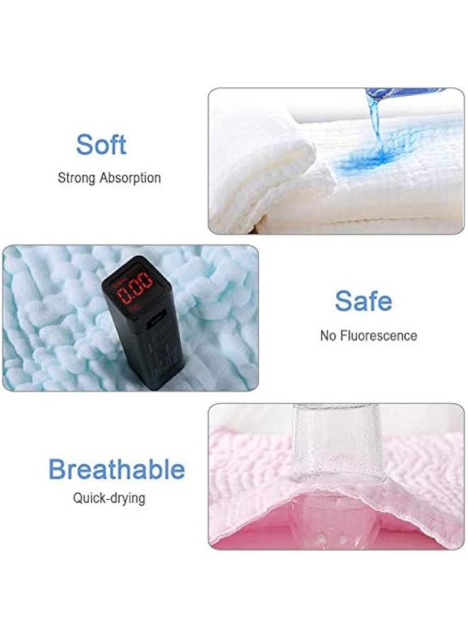 MOXO of 10 Soft  Cotton Baby Muslin Towels  Reusable and Gentle on Baby's Skin  MultiUse for Bathing Feeding and Cleaning  Uni Baby Wipes and Nursing Towels Set - Image 3