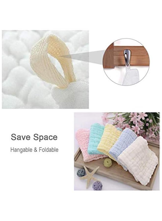 MOXO of 10 Soft  Cotton Baby Muslin Towels  Reusable and Gentle on Baby's Skin  MultiUse for Bathing Feeding and Cleaning  Uni Baby Wipes and Nursing Towels Set - Image 4