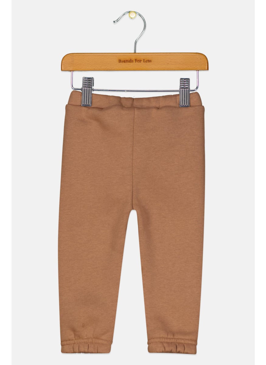 The Giving Movement Toddlers Boy Plain Pull On Jogger Pants, Brown  - Image 2