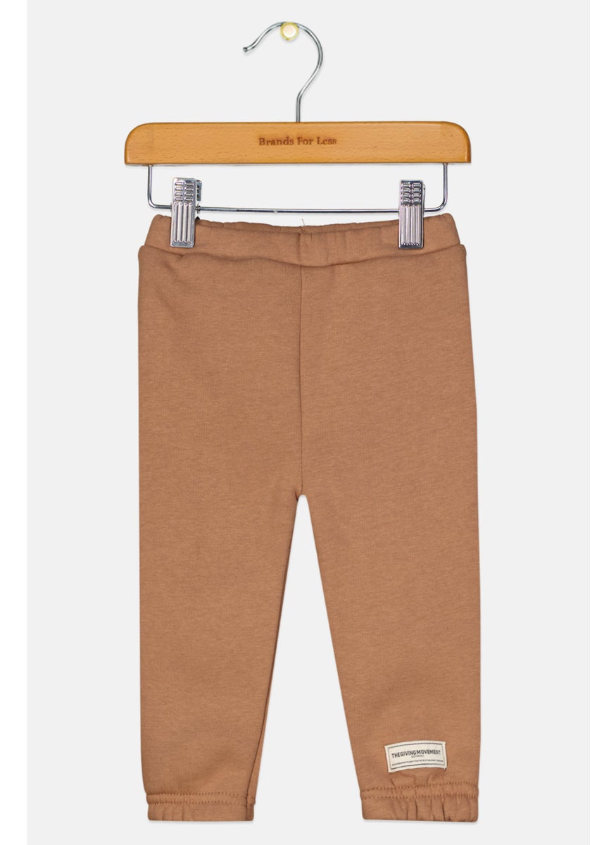 The Giving Movement Toddlers Boy Plain Pull On Jogger Pants, Brown  - Image 1