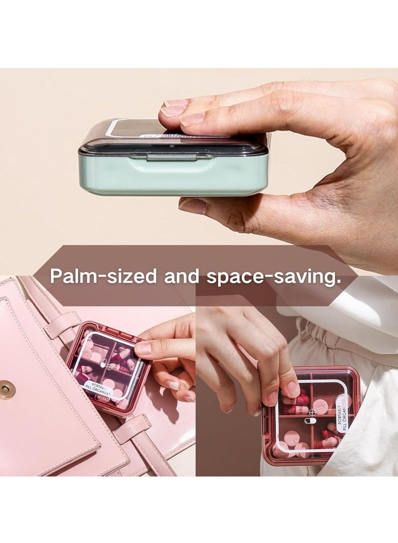 ATRJSZ IDreamg Portable Pill Organizer,Small Pill Box,Travel Pill Case,Pill Container for Pocket, 4 Compartments, Daily Compact Travel Medicine Holder for Vitamins Medication - Image 3