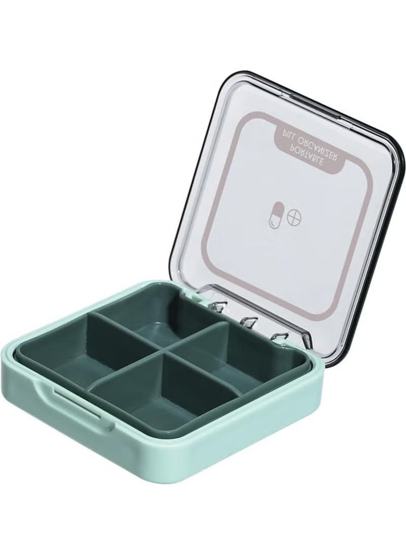 ATRJSZ IDreamg Portable Pill Organizer,Small Pill Box,Travel Pill Case,Pill Container for Pocket, 4 Compartments, Daily Compact Travel Medicine Holder for Vitamins Medication - Image 1