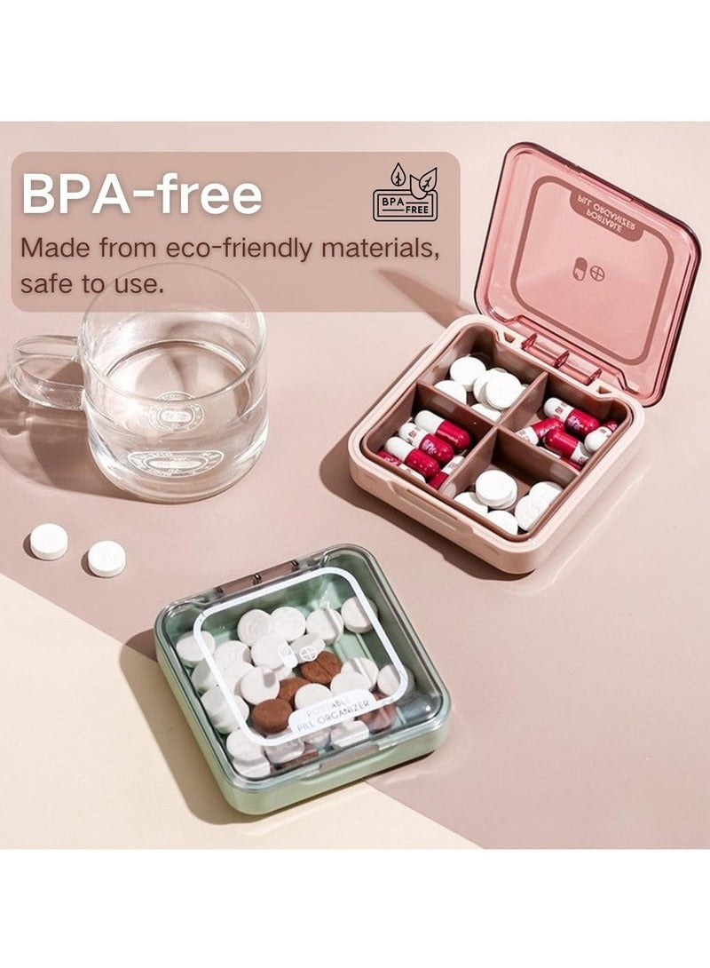 ATRJSZ IDreamg Portable Pill Organizer,Small Pill Box,Travel Pill Case,Pill Container for Pocket, 4 Compartments, Daily Compact Travel Medicine Holder for Vitamins Medication - Image 5
