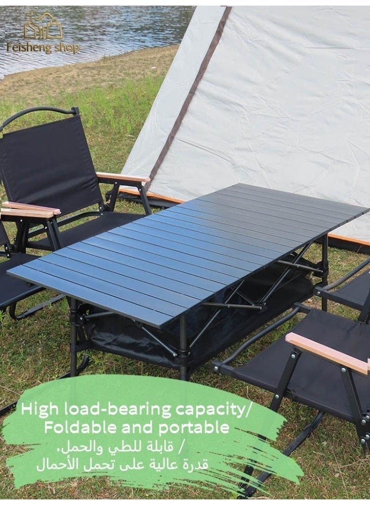 متجر فيشينغ 【طاولة قابلة للطي في حالات الطوارئ】 طاولة تخييم محمولة وخفيفة الوزن قابلة للطي | طاولة جانبية محمولة قابلة للطي | طاولة تخييم خارجية قابلة للطي | طاولة شاطئ خفيفة الوزن   |   طاوله اكل بحر  |  طاوله صغيره رحلات |  طاولة تتصفط   |  طاولة رحلات  | طاولة نزهة | مع حقيبة تخزين وحقيبة شبكية (95 × 55 × 50 سم) - Image 3