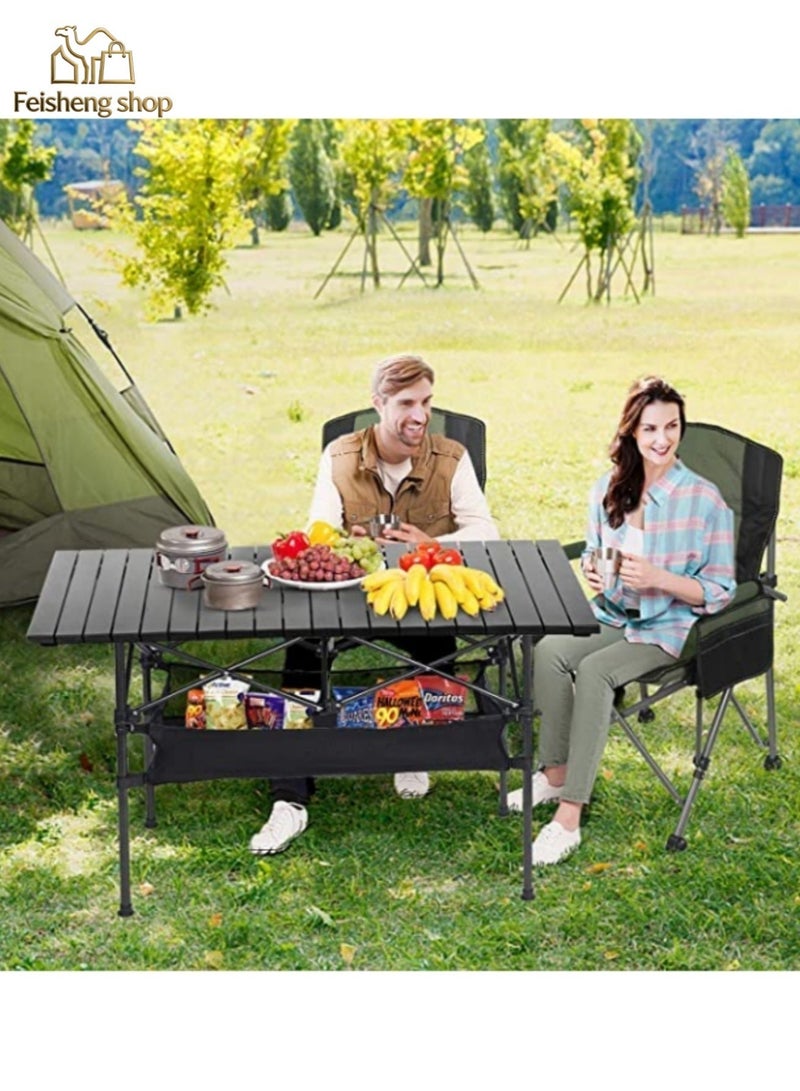 متجر فيشينغ 【طاولة قابلة للطي في حالات الطوارئ】 طاولة تخييم محمولة وخفيفة الوزن قابلة للطي | طاولة جانبية محمولة قابلة للطي | طاولة تخييم خارجية قابلة للطي | طاولة شاطئ خفيفة الوزن   |   طاوله اكل بحر  |  طاوله صغيره رحلات |  طاولة تتصفط   |  طاولة رحلات  | طاولة نزهة | مع حقيبة تخزين وحقيبة شبكية (95 × 55 × 50 سم) - Image 5