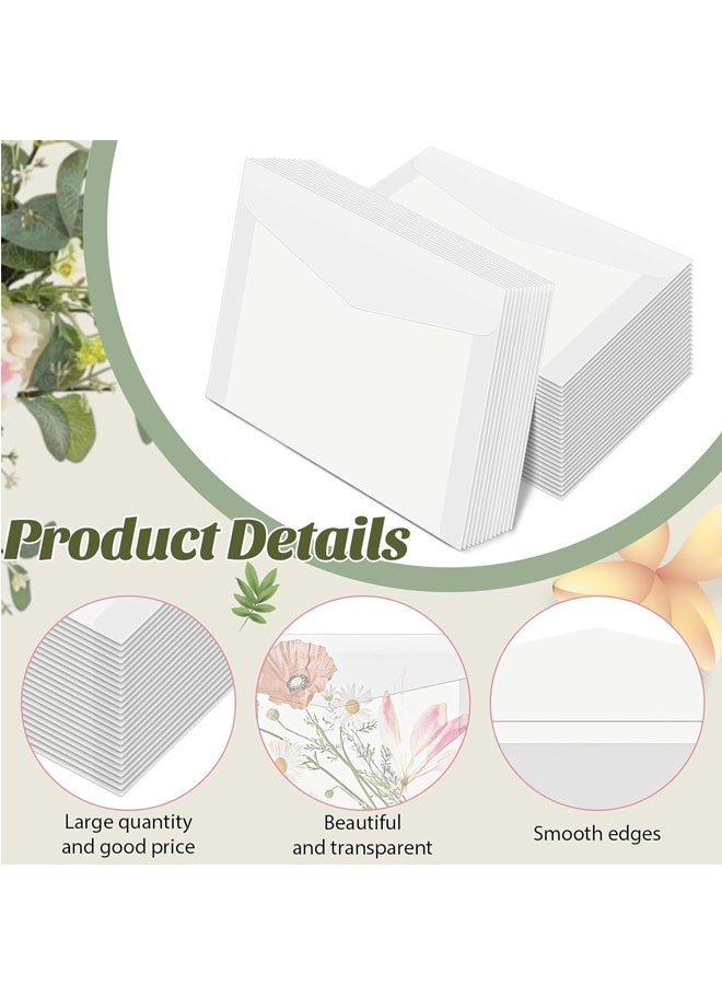 30PCS Large Glassine Envelopes, 12.5X17CM Frosted Clear Envelopes Sulfuric Acid Paper Wedding Invitation Gift Packing Bag - Image 4