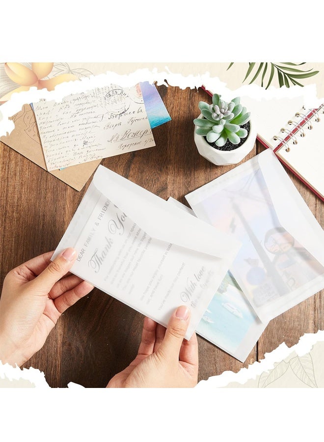 30PCS Large Glassine Envelopes, 12.5X17CM Frosted Clear Envelopes Sulfuric Acid Paper Wedding Invitation Gift Packing Bag - Image 3