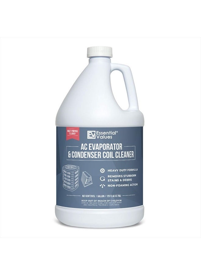 Essential Values Coil Cleaner for AC Unit (Gallon) | AC Coil Cleaner That is Non Foam Formula for Condenser Coils - Heavy Duty Professional Grade & Compatible with Commercial & Residential Air Conditioning Units  - Image 1