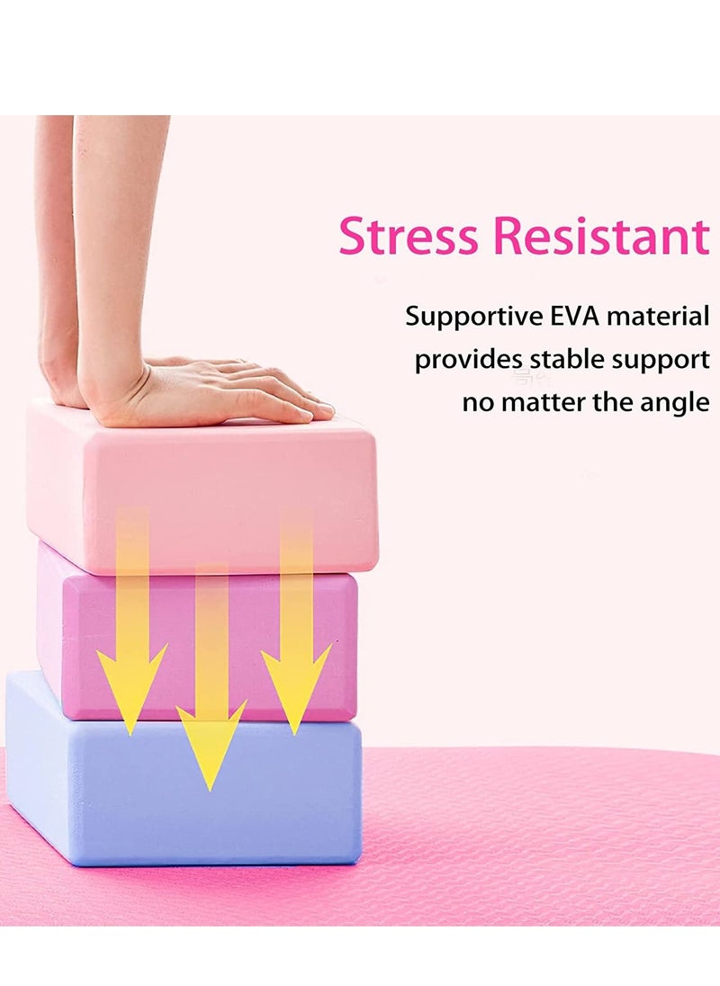 WENBO - Set of 2 Yoga Blocks EVA Foam High Density Non Slip Yoga Bricks For Meditation Balance Exercise - Image 1