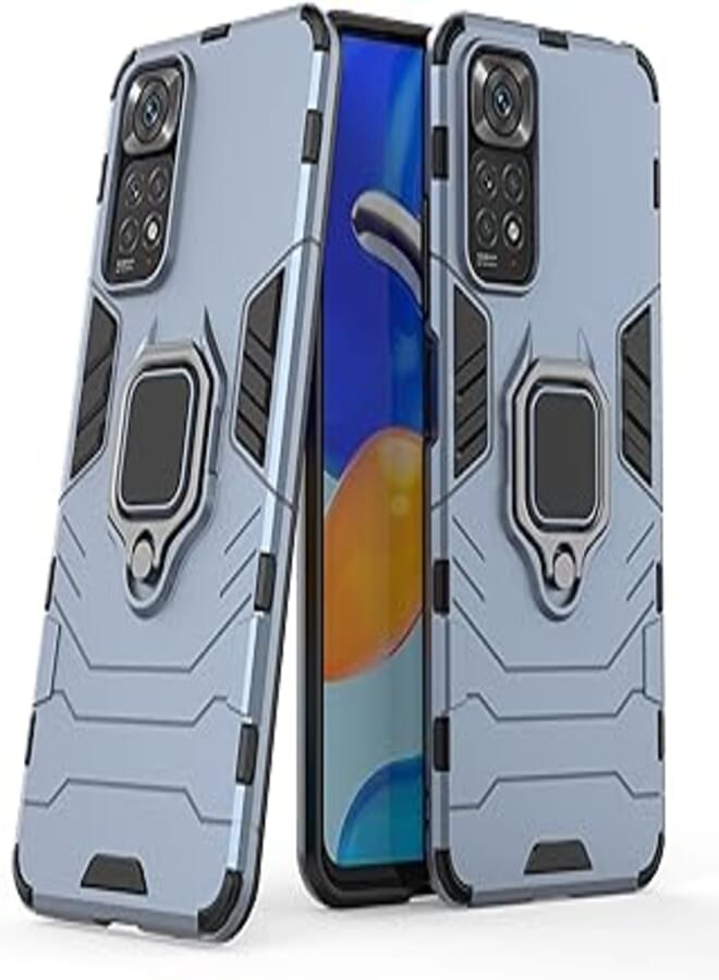 GOLDEN MASK Compatible With Xiaomi Redmi Note 11/Note 11S Black Panther Back Cover (Blue) 