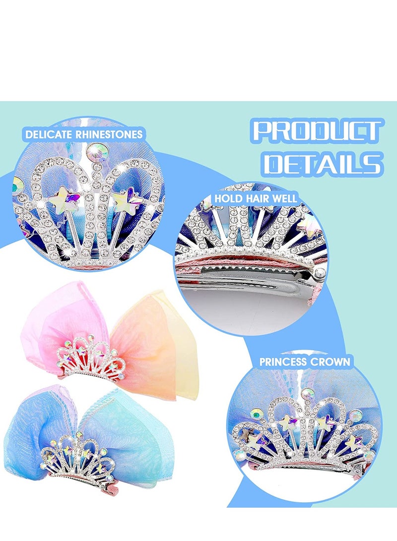 مشابك شعر تاج الأميرة اللامعة للفتيات - دبابيس قوس وتاج ماسي، ملحقات شعر مثالية للأطفال - Image 3