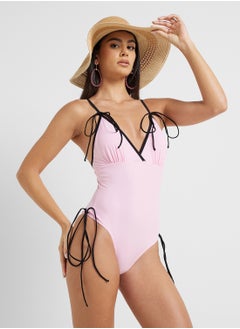 ELLA Swimsuit With Contrast Tie Up  - Image 1