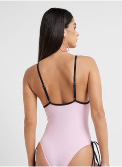 ELLA Swimsuit With Contrast Tie Up  - Image 3