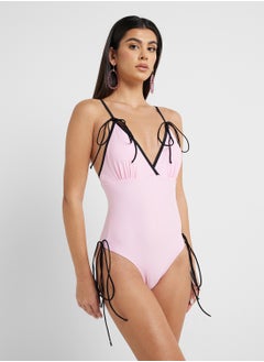 ELLA Swimsuit With Contrast Tie Up  - Image 4